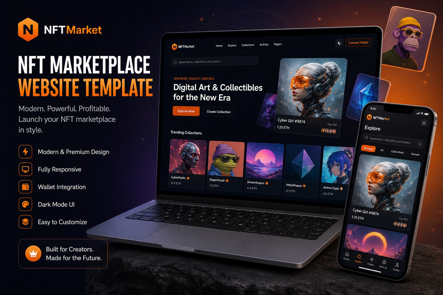 Dynamic NFT Marketplace Website Template